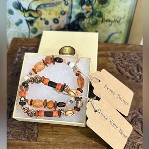 Two Stackable Beaded Bracelets "Sweet Tings" & "Bless Your Heart"